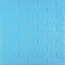 3D панель самоклеющаяся 700x770x5мм кирпич Голубой (005-5) SW-00000297