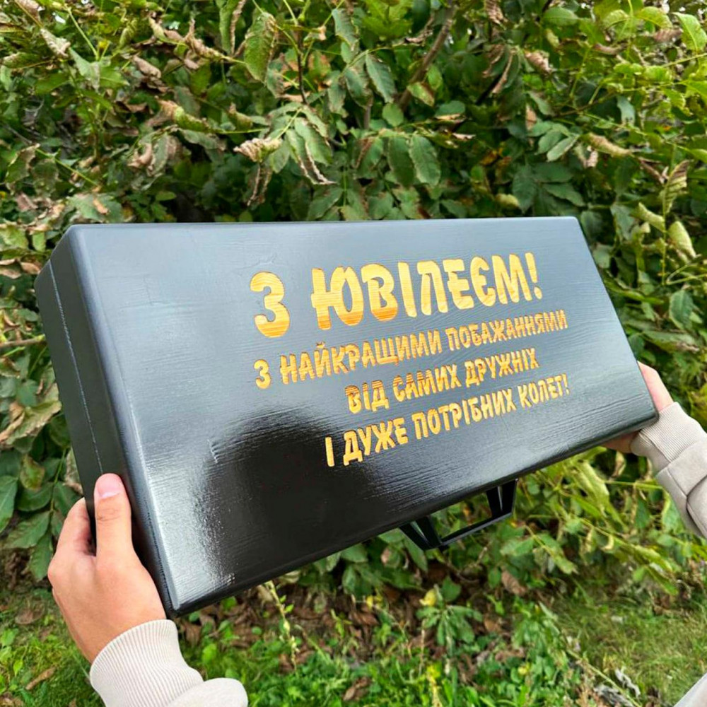 Набір шампурів в дерев'яній коробці "СОТНИК" з гравіюванням SP00394