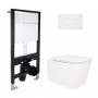 Готове рішення Qtap для ванної кімнати: підвісний унітаз Crow Rimless 485x340x330 + комплект інсталяції Standard (кругла клавіша White) SD00057728