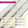 Рейка декоративная PS 2900х115х12мм Под белую кожу с золотом SW-00002130 SW-00002130