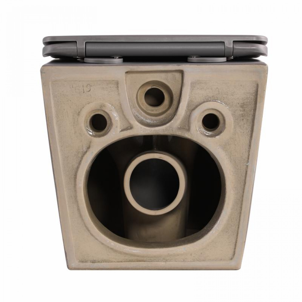 Унітаз підвісний Qtap Robin Ultra Quiet 520×365×340 мм, Stone grey, з сидінням Slim Duroplast / Soft-close / Quick Release QTROB26SG48996 SD00055120