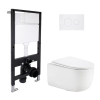 Готове рішення Qtap для ванної кімнати: підвісний унітаз Taurus Ultra Quiet 515x360x350 + комплект інсталяції Standard (кругла клавіша White)