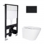 Готове рішення Qtap для ванної кімнати: підвісний унітаз Swan Ultra Quiet 520x360x320 + комплект інсталяції Standard (кругла клавіша Black) SD00057765