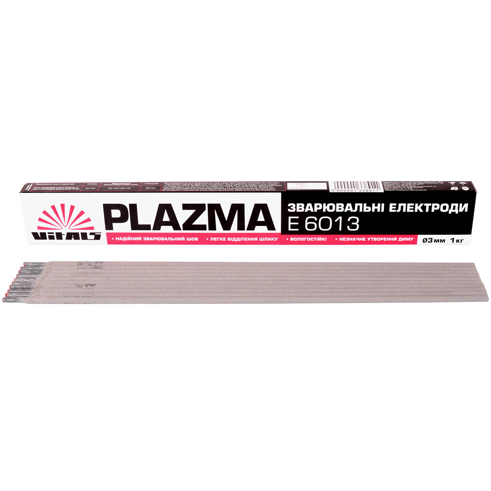 Електроди зварювальні Vitals Plazma E6013, d 3 мм, 1 кг 000133891