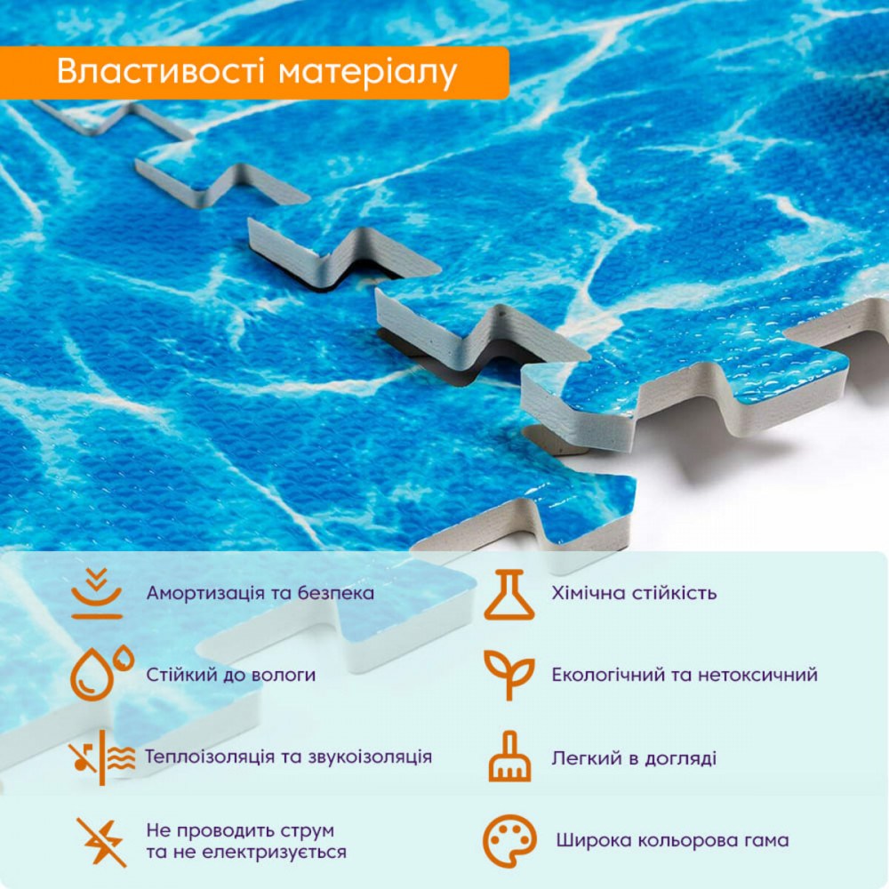 Пол пазл - модульное напольное покрытие 600x600x10мм Океан (МР5) SW-00000141 SW-00000141