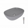 Раковина накладна Qtap Aquarius 470x380x120 мм, Stone grey, прямокутна, з донним клапаном QTAQA188SG49780 SD00055904