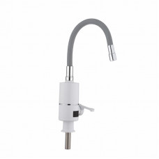 Проточний кран-водонагрівач з гнучким виливом для кухні  Lidz Warm 065  LDWAR065GRE49096 White/Grey