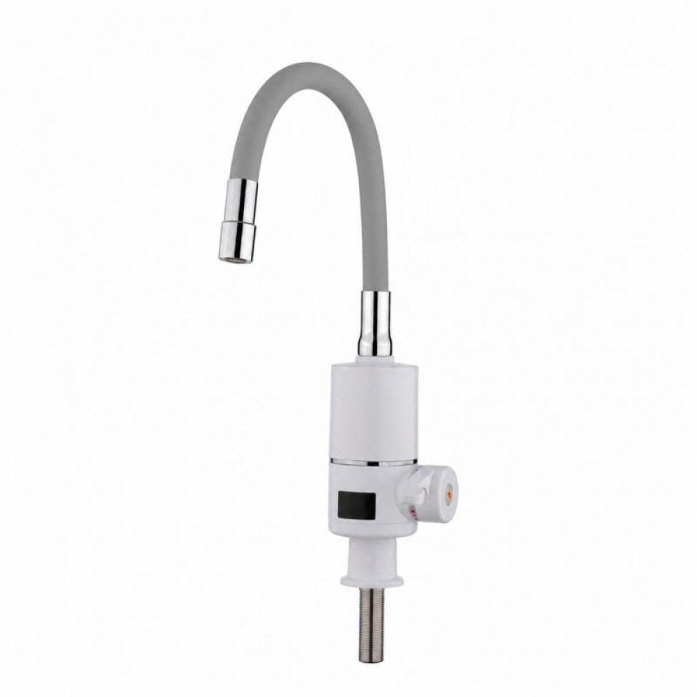Проточний кран-водонагрівач з гнучким виливом для кухні Lidz Warm 065 LDWAR065GRE49096 White/Grey SD00055220