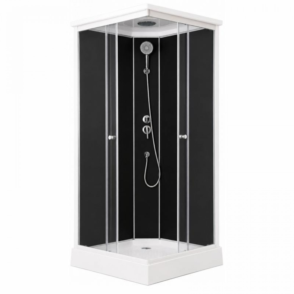 Душовий бокс Lidz Kubis SB90x90.SAT.LOW.GR, скло тоноване 4 мм SD00055514