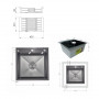 Акційний набір Lidz: мийка Handmade H4545 Black PVD Decor 2,5/0,5 мм + K01B Корзина для кухонной мойки SD00057082