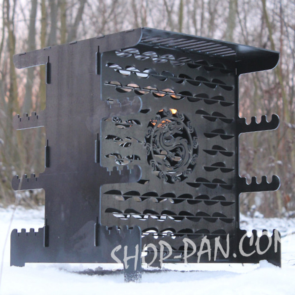 Мангал вертикальний розбірний з індивідуальним гравіюванням - на подарунок SP00245