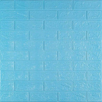 3D панель самоклеющаяся кирпич Голубой 700x770x3мм (005-3) SW-00000232