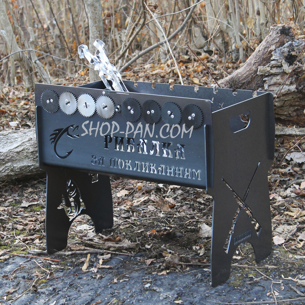 Мангал імний із вбудованою шашличницею та мотором на 10 шампурів SP00262