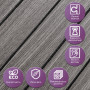 Покрытие виниловое самоклеющееся 3D рейки 600х600х2,8мм Металлический пепел SW-00002196 SW-00002196