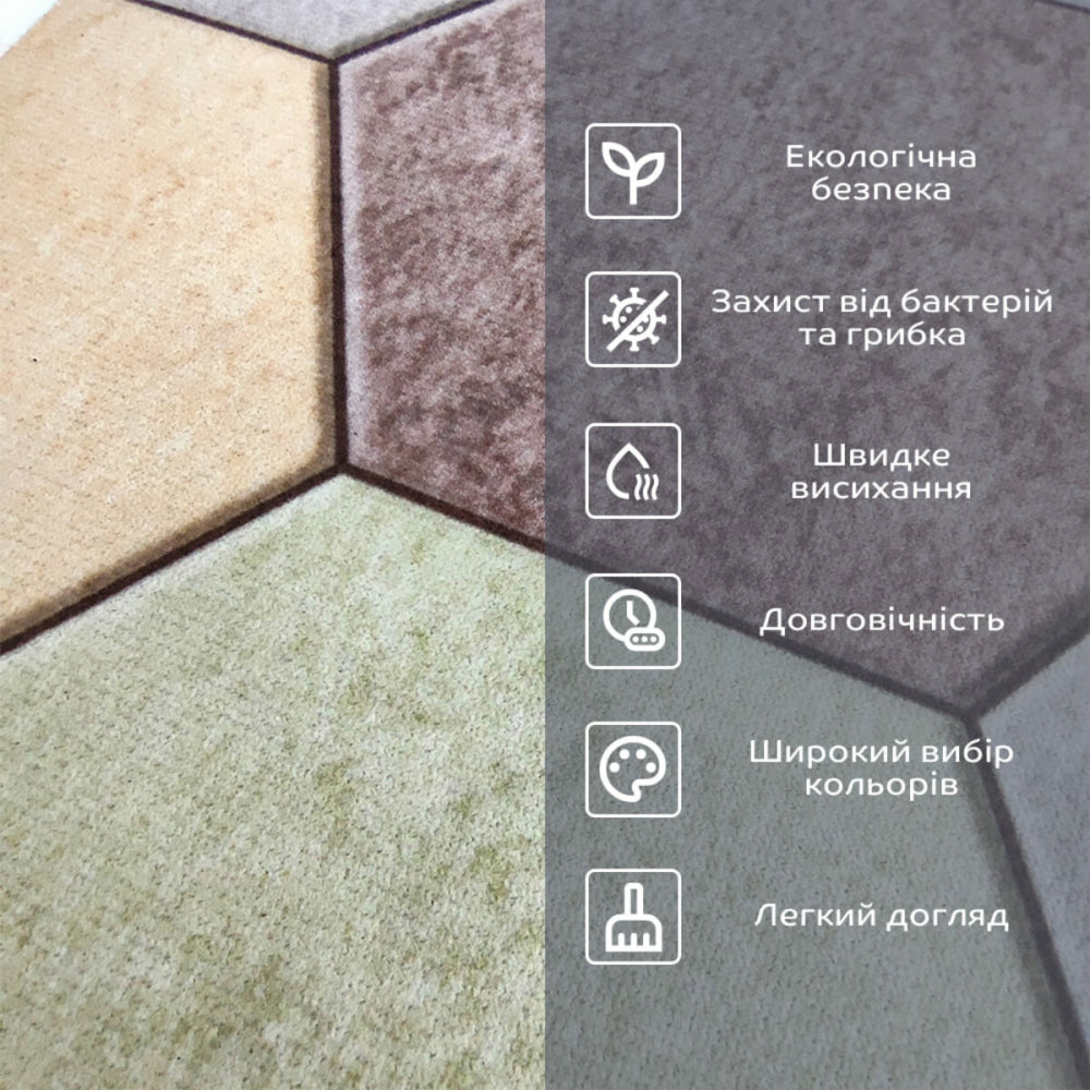 Влагопоглощающий коврик 380х580х3мм Шестиугольники (D) SW-00001571 SW-00001571