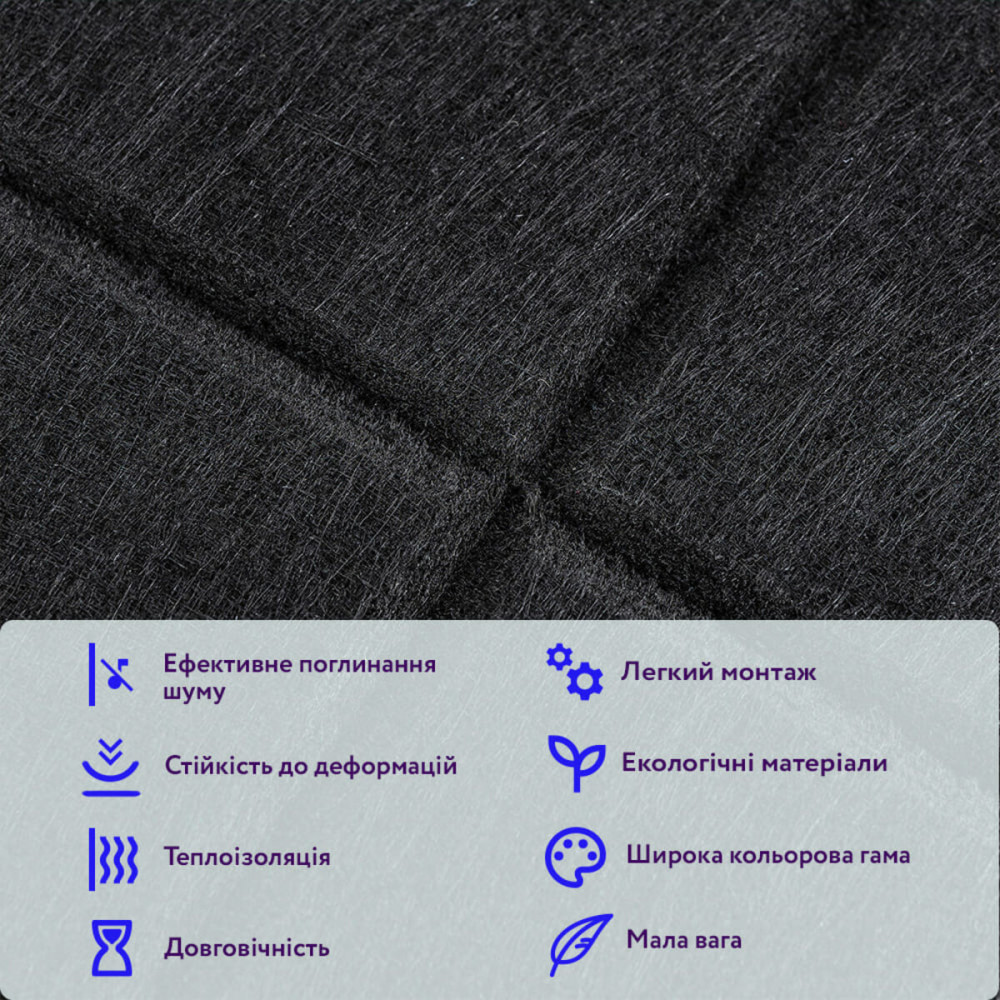 Звукоизоляционная панель 300х300х9мм Чёрная SW-00002700 SW-00002700