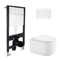 Готове рішення Qtap для ванної кімнати: підвісний унітаз Taurus Ultra Quiet 485x360x350 + комплект інсталяції Standard (кругла клавіша White)