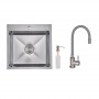 Акційний набір Lidz: мийка H5050H інтегрована Decor Honeycomb 2,5/0,5 мм LDH5050DEC48365 + Змішувач Aria для кухні з гнучким виливом (k35) Grey SD00057349