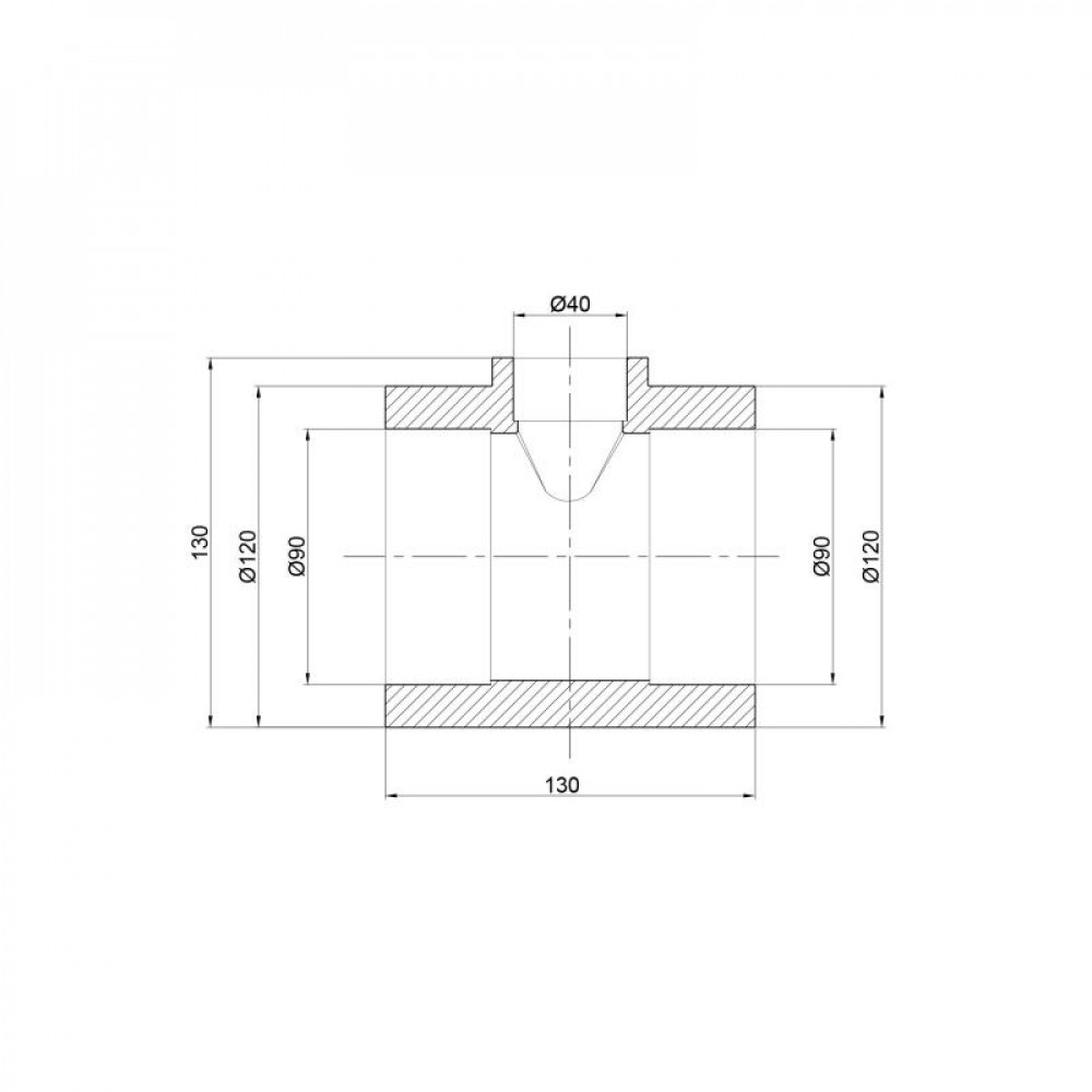 Трійник PPR Thermo Alliance 90х40х90 SD00029378