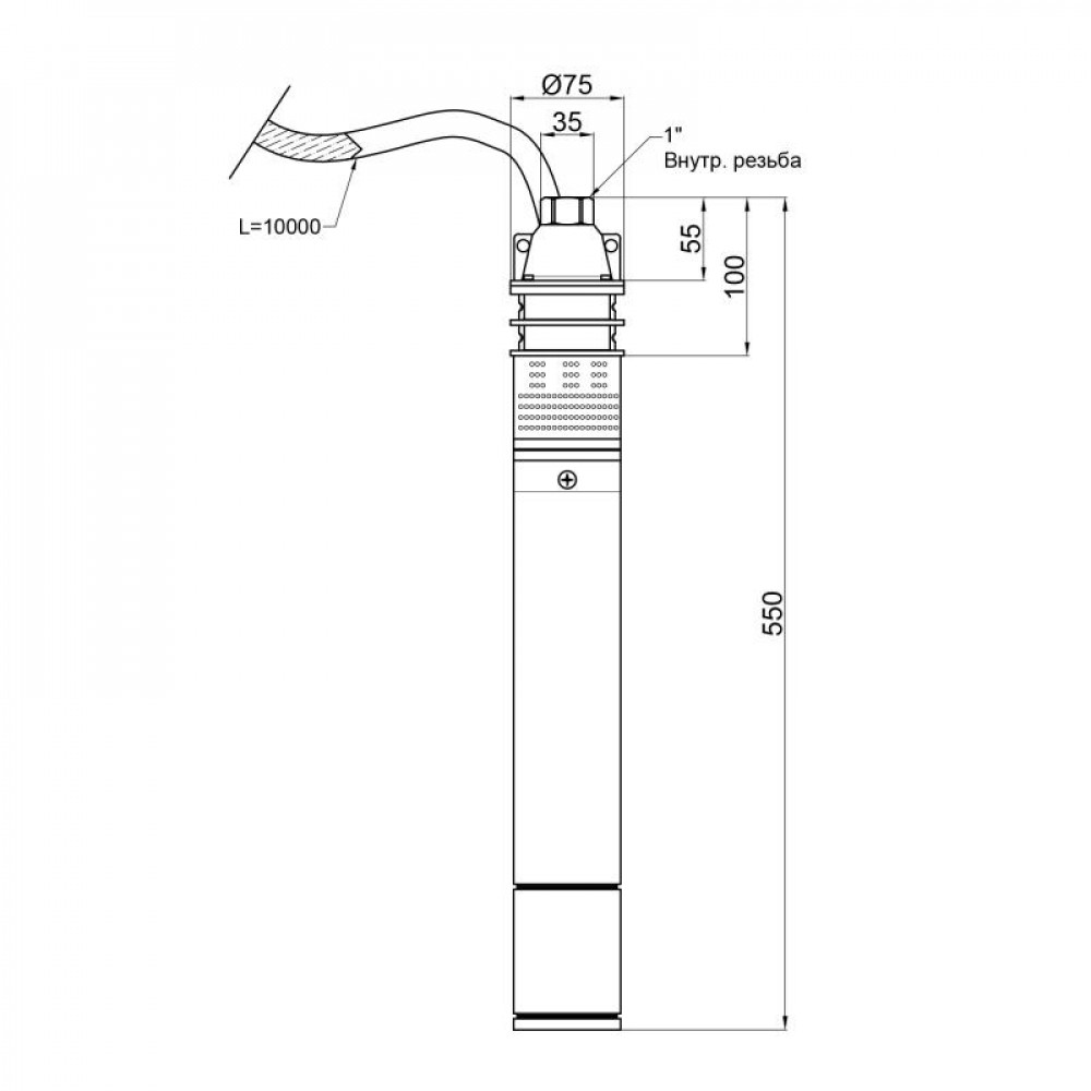 Насос заглибний вихровий Thermo Alliance 3SKM-100 0,75 кВт SD00046794
