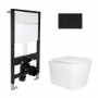 Готове рішення Qtap для ванної кімнати: підвісний унітаз Tern Ultra Quiet 525x345x360 + комплект інсталяції Standard (кругла клавіша Black) SD00057687