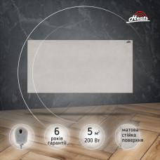 Керамічний електричний панельний обігрівач HEATS 200Вт до 5кв.м Loft/Лофт з терморегулятором на вилці