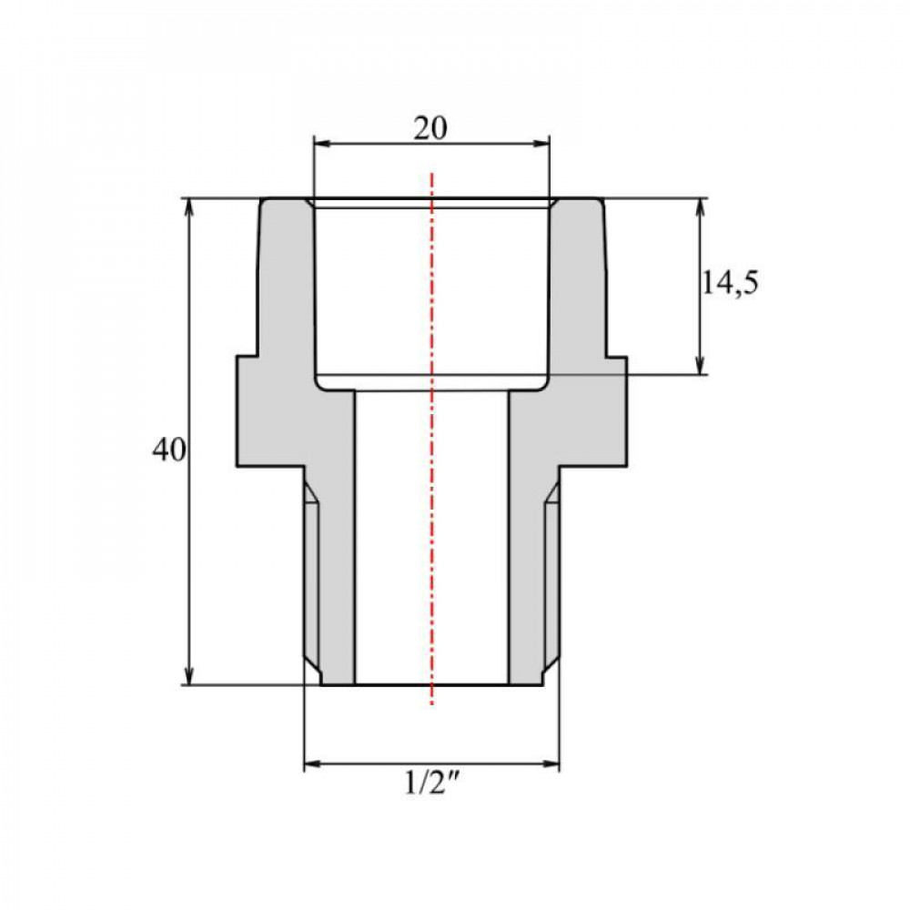 Заглушка PPR Blue Ocean з різьбою 20х1/2" ЗР SD00004626