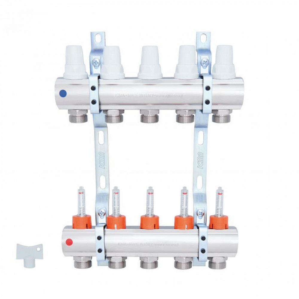 Колектор Icma 1" 5 виходів, з витратомірами №K013 SD00005236
