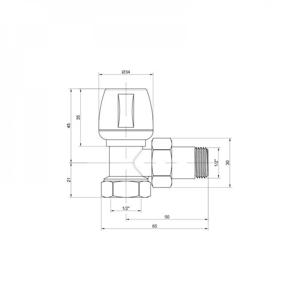 Кран радіаторний Icma 1/2" кутовий №803 SD00005588