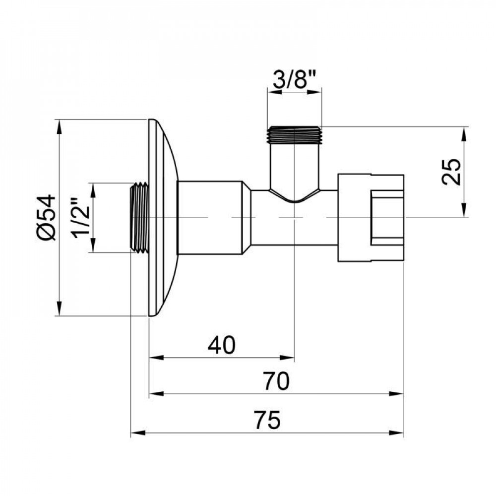 Кран приладовий буксовий Icma 1/2" х3/8" кутовий №519 SD00005718