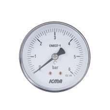 Манометр Icma 1/4" 0-6 бар, заднє підключення №243