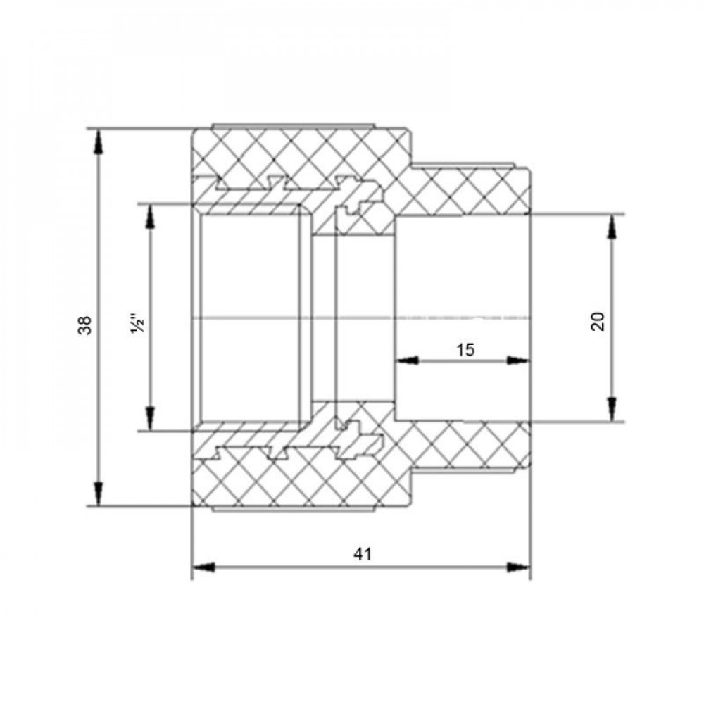 Муфта PPR Blue Ocean 20х1/2" ВР SD00006375