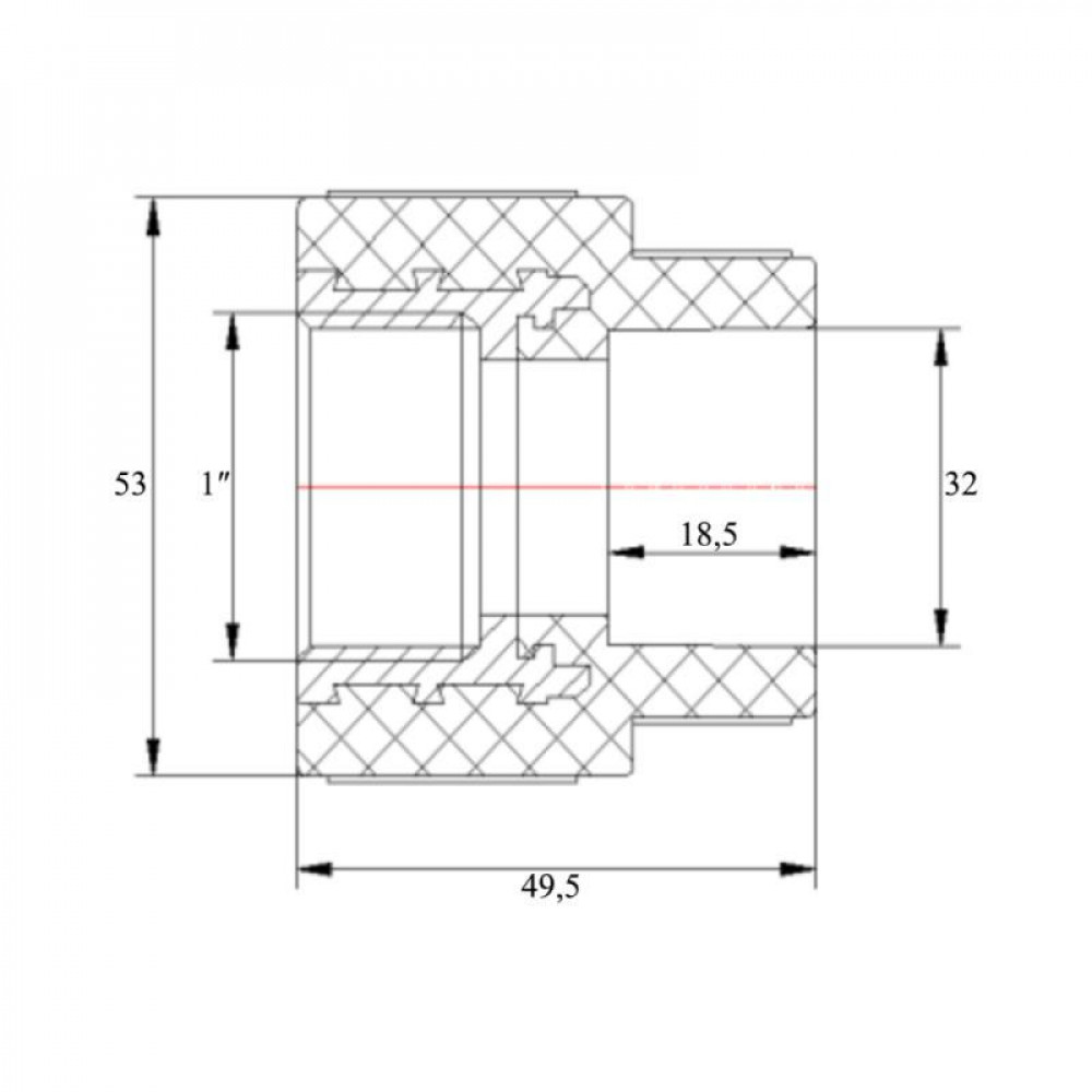 Муфта PPR Blue Ocean 32х1" ВР SD00006389