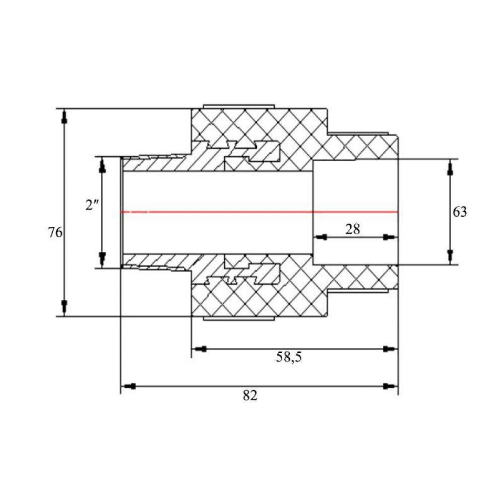 Муфта PPR Blue Ocean 63х2" ЗР SD00006402