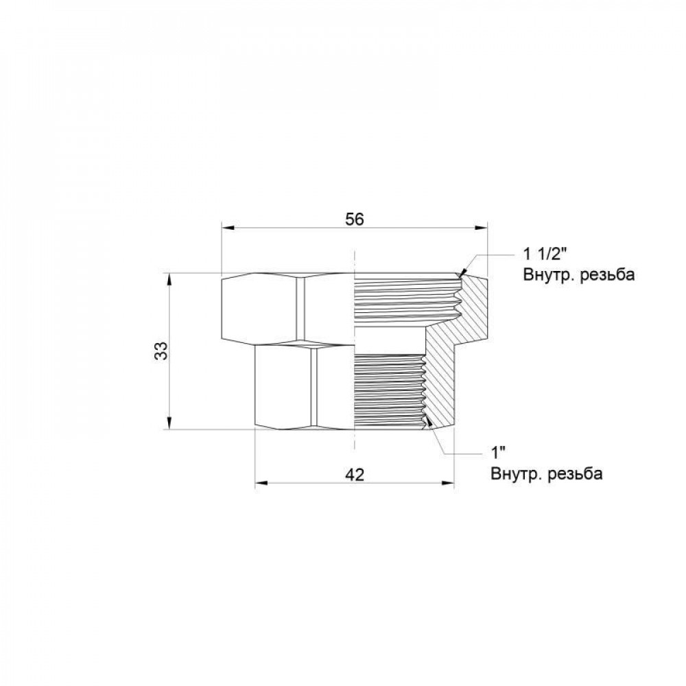 Переходник плоский Icma 1" 1/2х1" ОВ №789 SD00007214