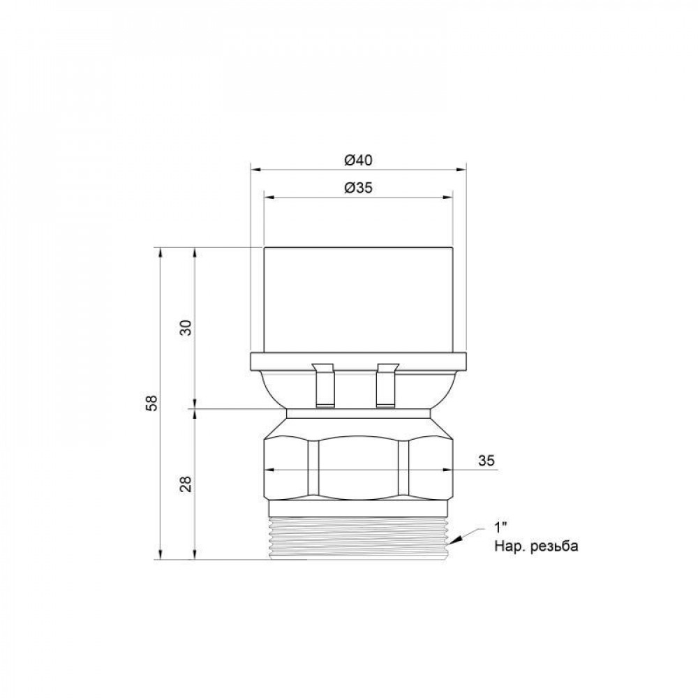 Перехідник прес Icma 32х1" ЗР №402 SD00007218