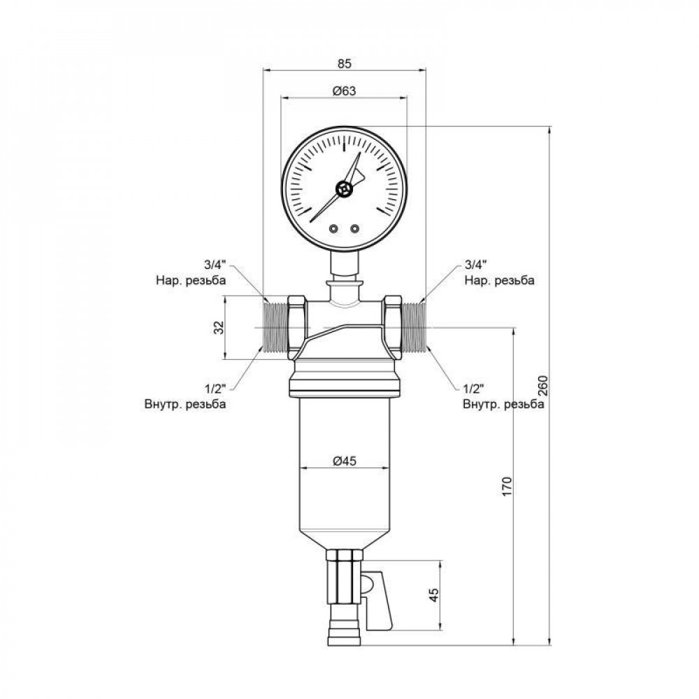 Фильтр самопромывной Icma 1/2" №750 SD00008257