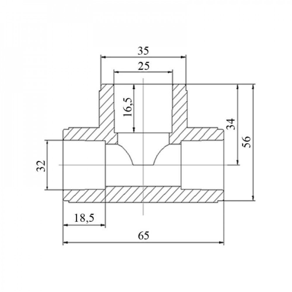 Трійник PPR Blue Ocean 32х25х32 редукційний SD00009211