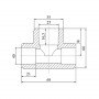 Тройник PPR Blue Ocean 40х25х40 редукционный SD00009213
