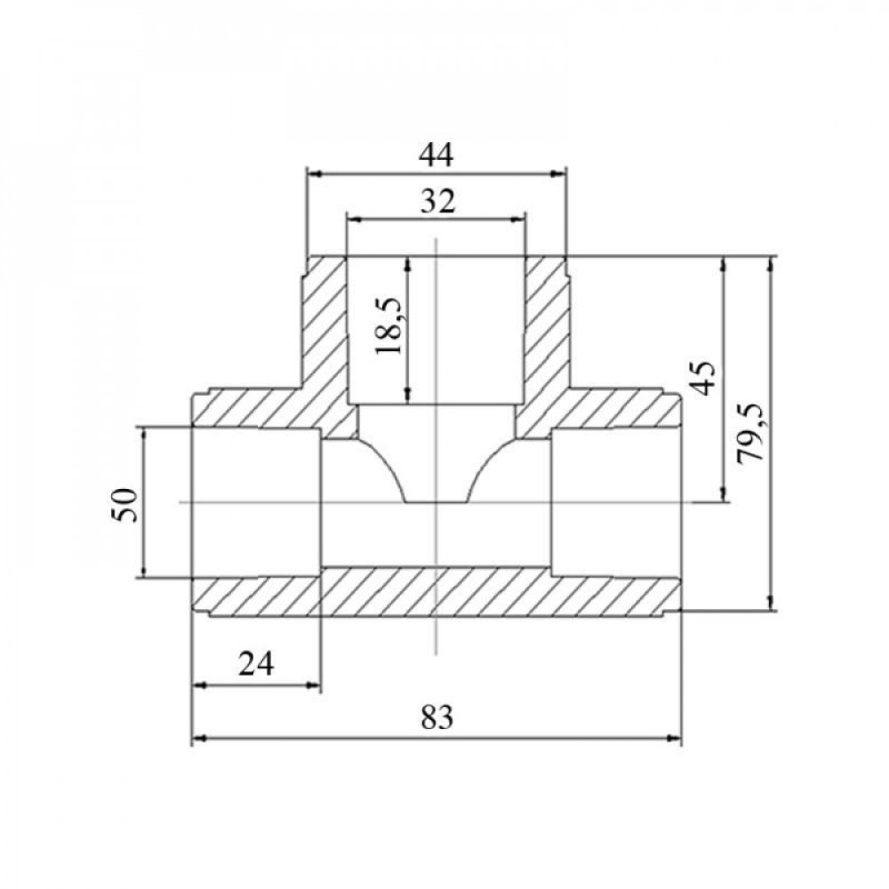 Трійник PPR Blue Ocean 50х32х50 редукційний SD00009217