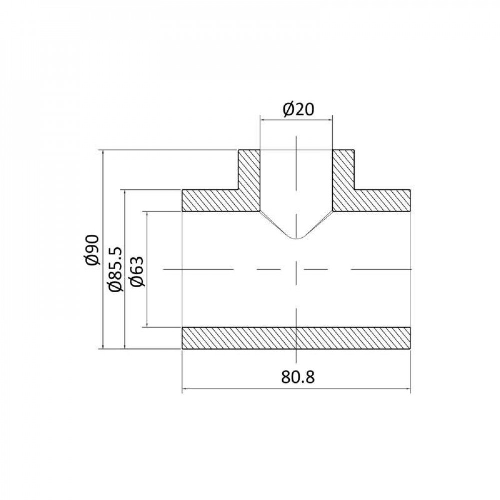 Трійник PPR Blue Ocean 63х20х63 редукційний SD00009219