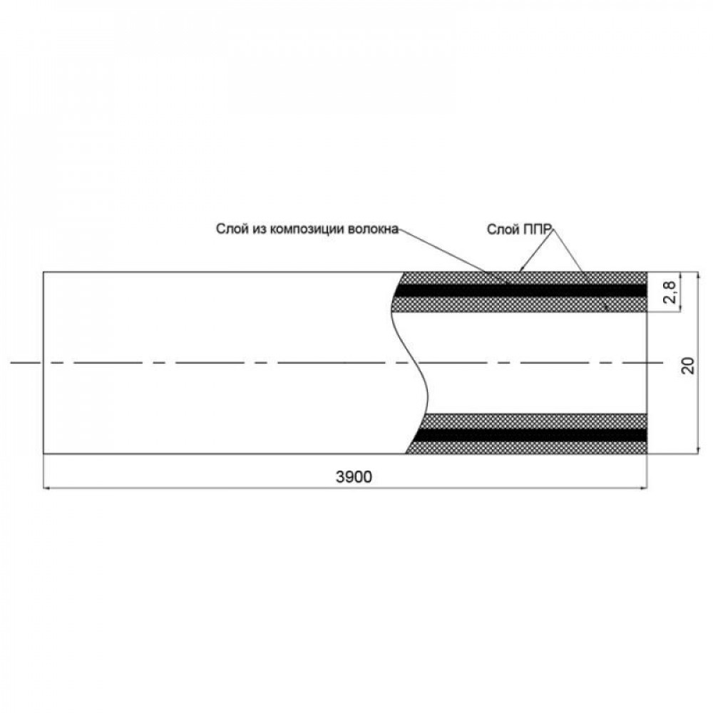 Труба PPR Blue Ocean FIBER-G армована скловолокном 20х2,8 SD00009579