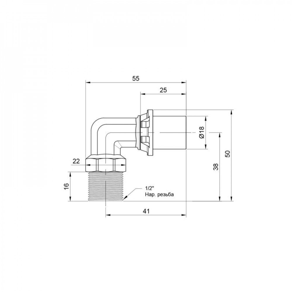 Кутик прес Icma 16х1/2" ЗР №404 SD00009828
