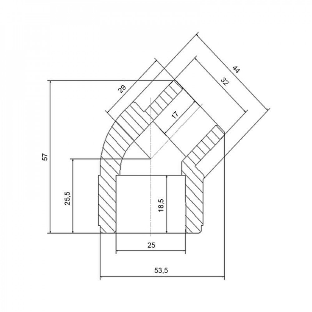 Кутик PPR Blue Ocean 32, 45° ВЗ SD00009957