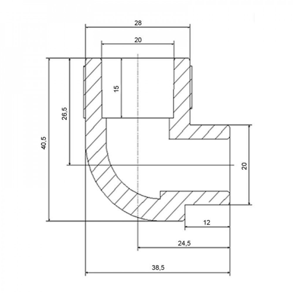 Кутик PPR Blue Ocean 20, 90° ВЗ SD00009958