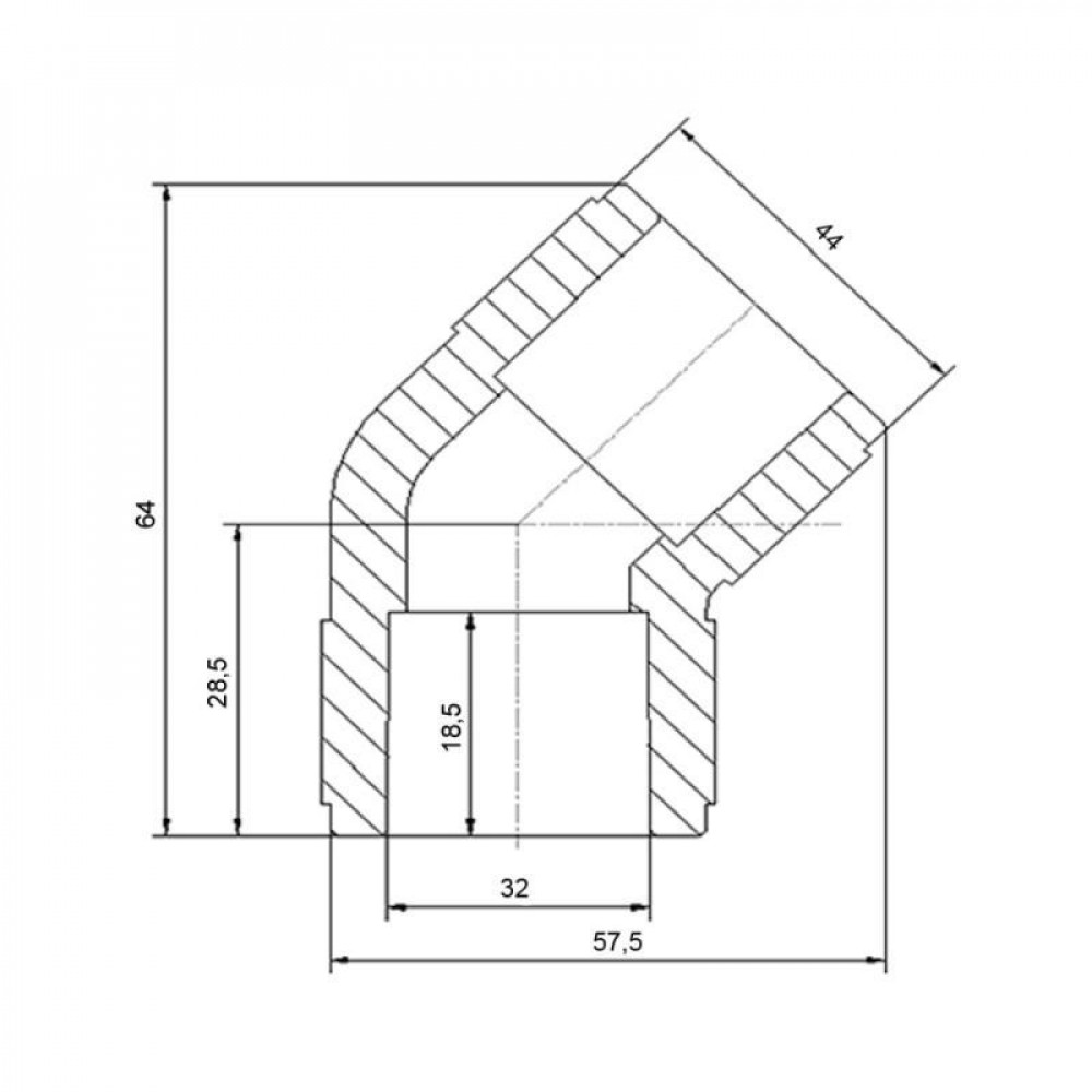 Кутик PPR Blue Ocean 32, 45° SD00009963
