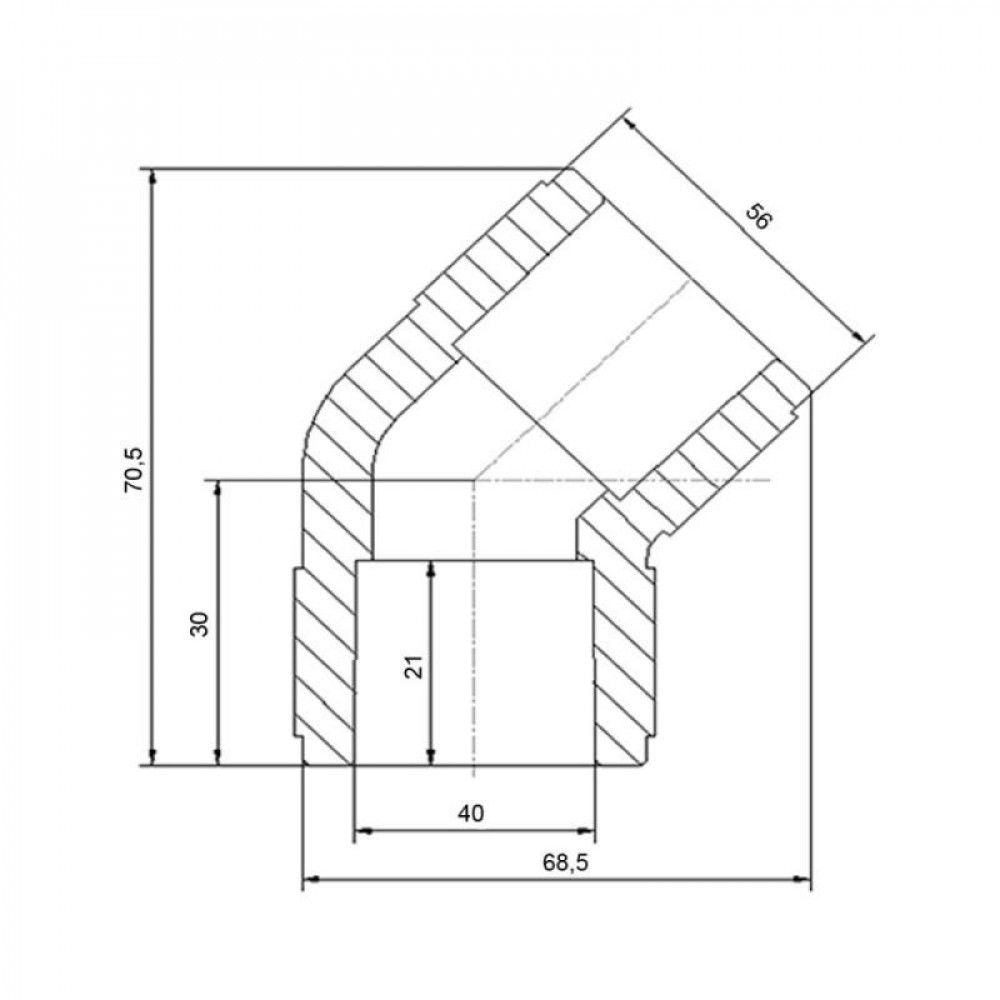 Кутик PPR Blue Ocean 40, 45° SD00009964