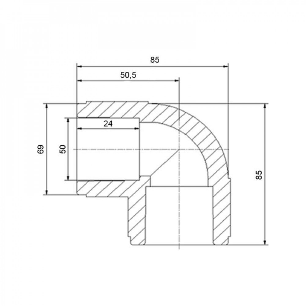 Кутик PPR Blue Ocean 50, 90° SD00009975