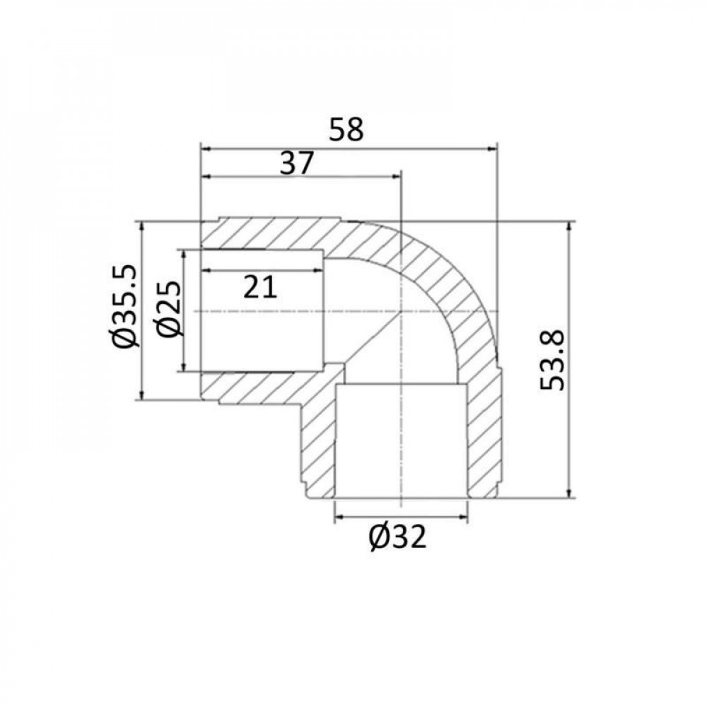Кутик PPR Blue Ocean редукційний 32х25, 90° SD00009982