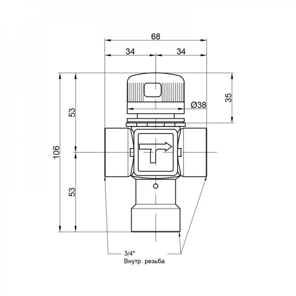 Змішувач термостатичний Icma 3/4" №143 SD00020795